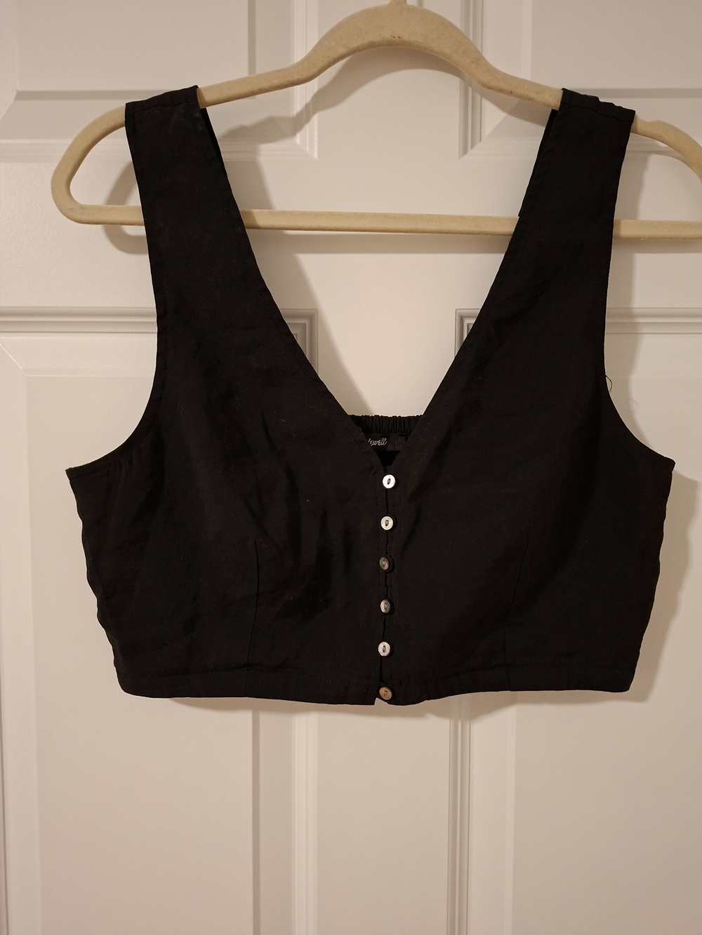 Madewell Softdrape Gwen Crop Button-Front Vest Top, Size 6